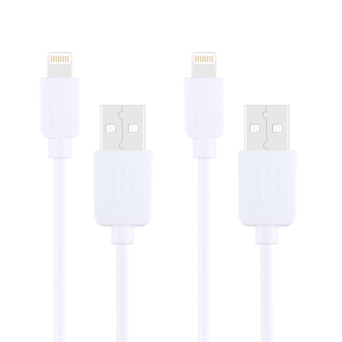 

2 PCS HAWEEL 1m High Speed 8 pin to USB Sync and Charging Cable Kit for iPhone, iPad(White)