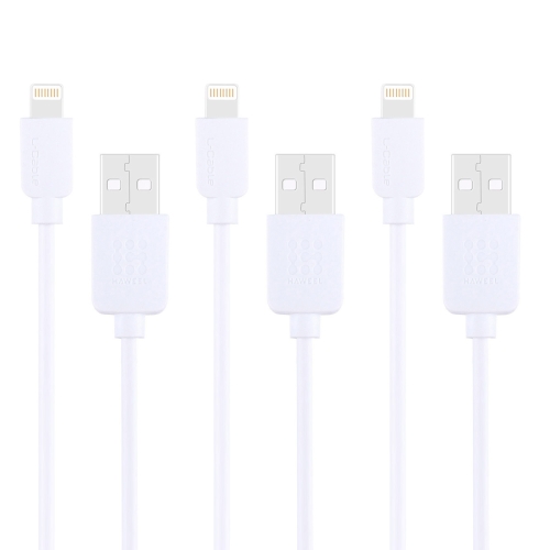 

3 PCS HAWEEL 1m High Speed 8 pin to USB Sync and Charging Cable Kit for iPhone, iPad(White)