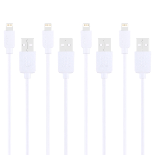 

4 PCS HAWEEL 1m High Speed 8 pin to USB Sync and Charging Cable Kit for iPhone, iPad(White)