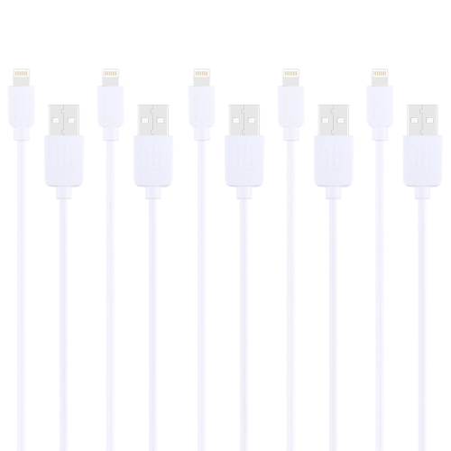 

5 PCS HAWEEL 1m High Speed 8 pin to USB Sync and Charging Cable Kit for iPhone, iPad(White)