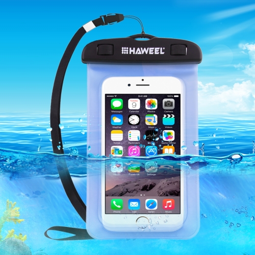 

HAWEEL Transparent Universal Waterproof Bag with Lanyard for iPhone, Galaxy, Huawei, Xiaomi, LG, HTC and Other Smart Phones(Blue)