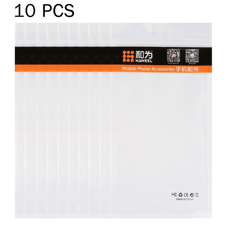 

10 PCS HAWEEL 21cm x 11.5cm Hang Hole Clear Front White Pearl Jewelry Zip Lock Packaging Bag