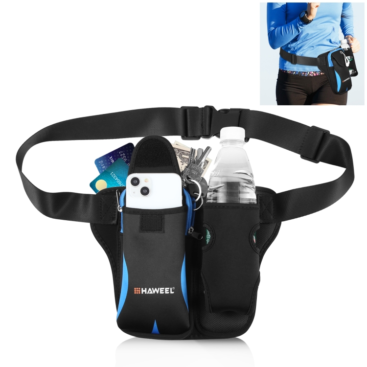 

HAWEEL Multi-function Sports Fitness Water Bottle Waist Bag(Blue)