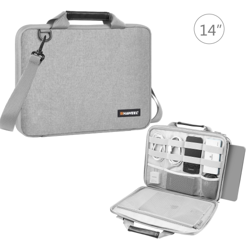 

HAWEEL 14.0 inch Briefcase Crossbody Laptop Bag For Macbook, Lenovo Thinkpad, ASUS, HP(Grey)