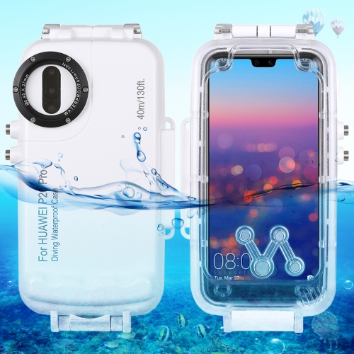 

HAWEEL 40m/130ft Waterproof Diving Case for Huawei P20 Pro, Photo Video Taking Underwater Housing Cover(White)