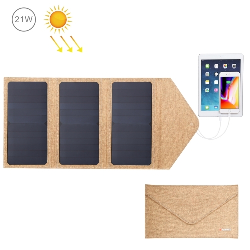 

HAWEEL 21W Foldable Solar Panel Charger with 5V 2.9A Max Dual USB Ports(Yellow)