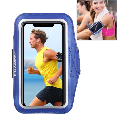 HAWEEL Sport Armband Case with Earphone Hole & Key Pocket, For iPhone XS, iPhone XS Max, iPhone X, iPhone 8 Plus & 7 Plus, iPhone 6 Plus, Galaxy S9+ / S8+ / S6 / S5(Dark Blue)
