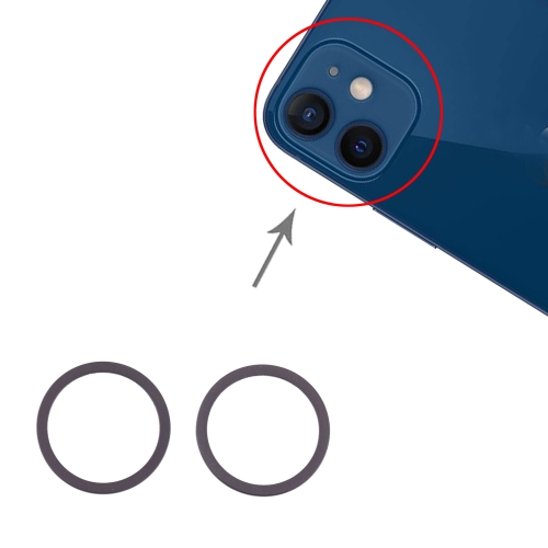 

2 PCS Rear Camera Glass Lens Metal Protector Hoop Ring for iPhone 12 Mini(Blue)