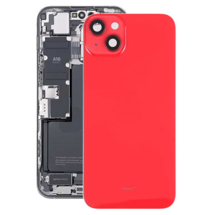 

Glass Battery Back Cover with Holder for iPhone 14 Plus(Red)