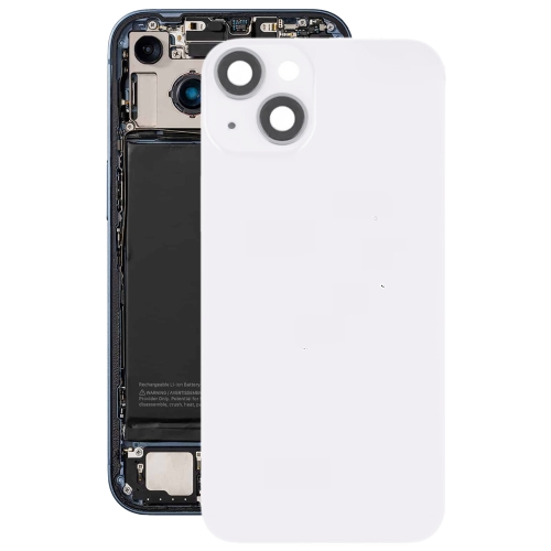 

For iPhone 14 Plus Glass Battery Back Cover with Flash Bracket + Wireless Charging Module(White)