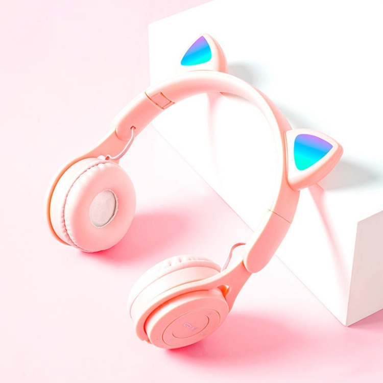 M6 Luminous Cat Ears Pure-color Foldable Bluetooth Headset with