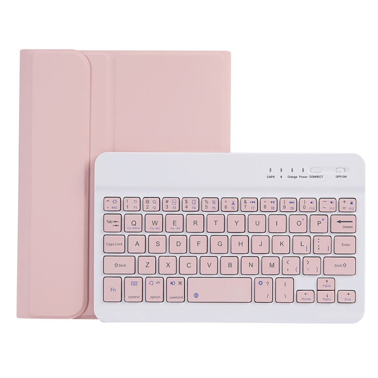 

C06B Ultra-thin Candy Colors Bluetooth Keyboard Tablet Case for iPad mini 6, with Stand & Pen Slot (Pink)