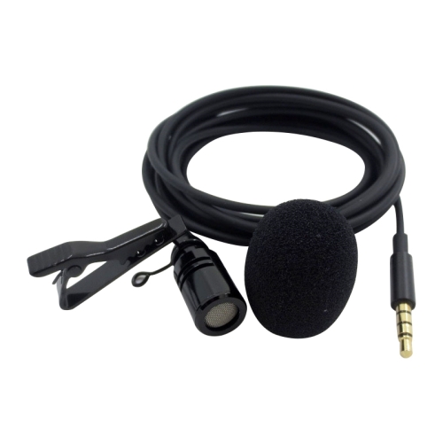 

ZS0154 Recording Clip-on Collar Tie Mobile Phone Lavalier Microphone, Cable length: 1.2m (Black)