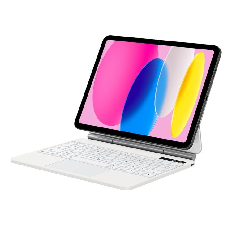 

For iPad 10th Gen 10.9 2022 Baseus Brilliance Original Bluetooth Keyboard Tablet Case with Digital Display (White)