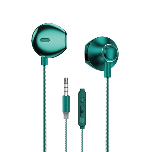 

WK YB08 Black Gold Series 3.5mm Music Call Wired Earphones, Length: 1.2m(Green)