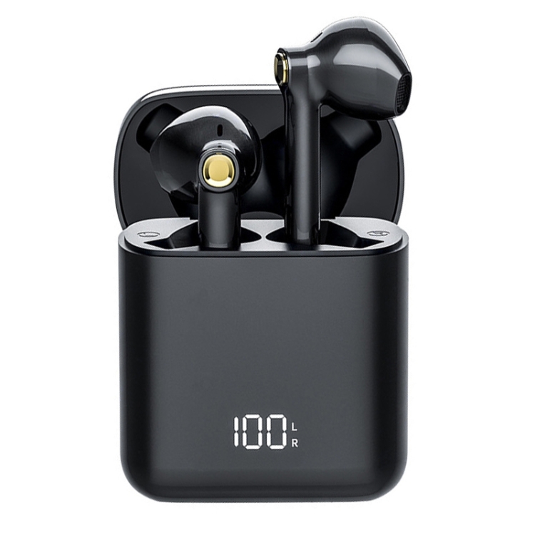 

F730 TWS IPX4 Waterproof Digital Display Half in-ear Bluetooth Earphone (Black)