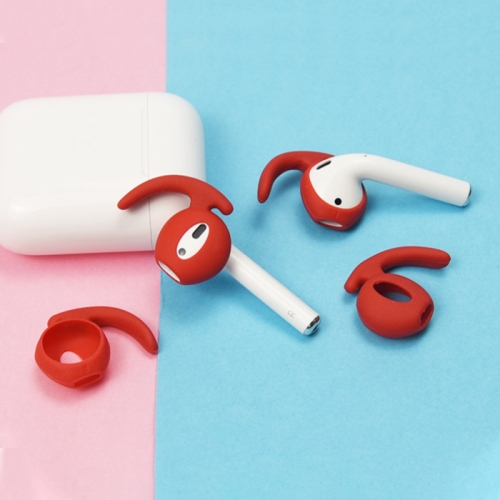 

Wireless Bluetooth Earphone Silicone Ear Caps Earpads for Apple AirPods 1 / 2 (Red)