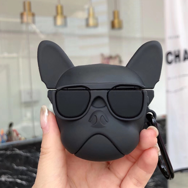 

Lovely Puppy Wireless Earphones Shockproof Silicone Protective Case for Apple AirPods Pro(Black)