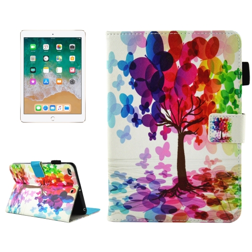

For iPad 9.7 (2018) & iPad 9.7 (2017) & Air 2 / Air Butterfly Tree Pattern Horizontal Flip Leather Case with Holder & Wallet & Card Slots & Sleep / Wake-up Function & Pen Slot