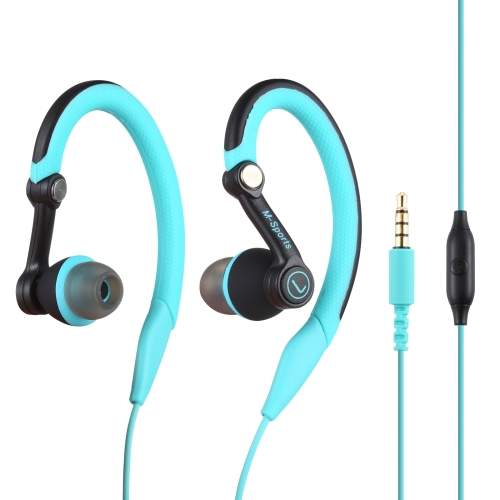 MUCRO MB-232 Correr en Ear Sport Earhook Auriculares estéreo alámbrica para el gimnasio Jogging (Azul)