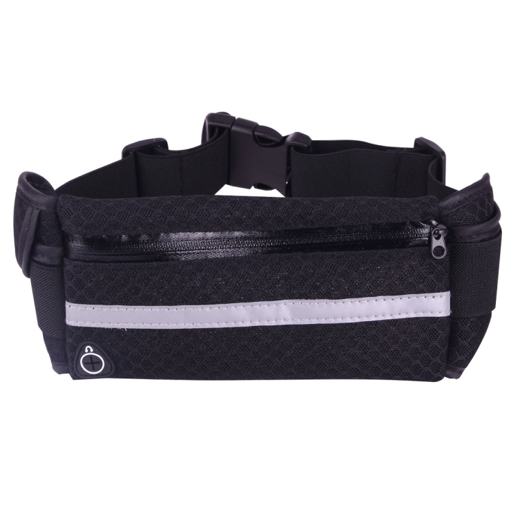

Multifunctional Outdoor Sports Mesh Breathable Fabric Waist Bag with Night Reflective Strip & Earphone Hole for iPhone, Samsung, Sony and other Phones (for Less Than 6 inch)(Black)