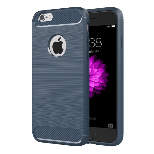 

For iPhone 6 & 6s Brushed Texture Fiber TPU Rugged Armor Protective Case(Dark Blue)