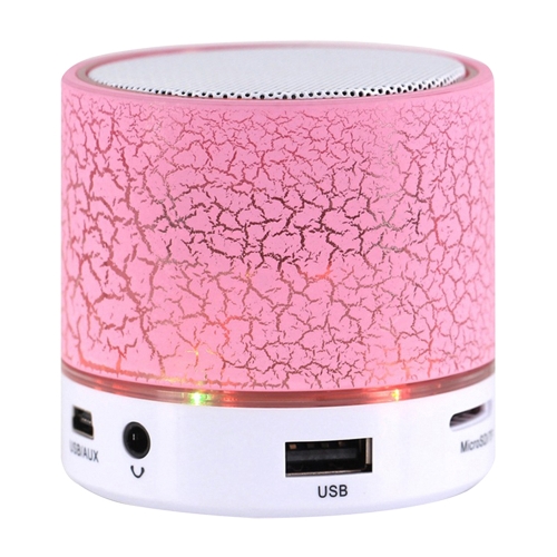 

A9 Mini Portable Glare Crack Bluetooth Stereo Speaker with LED Light, Built-in MIC, Support Hands-free Calls & TF Card(Pink)