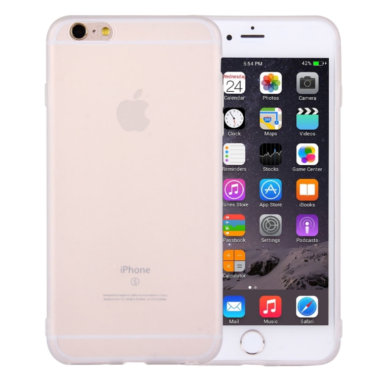 

For iPhone 6 & 6s Solid Color TPU Protective Case Without Round Hole(White)