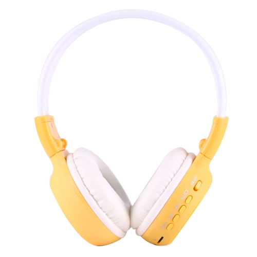 

BS-N65 Headband Folding Stereo HiFi Wireless Headphone Headset with LCD Screen & TF Card Slot & LED Indicator Light & FM Function(Yellow)