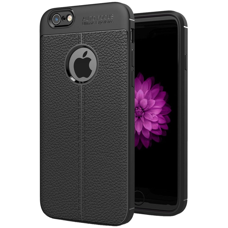 

For iPhone 6 & 6s Litchi Texture TPU Protective Back Cover Case (Black)
