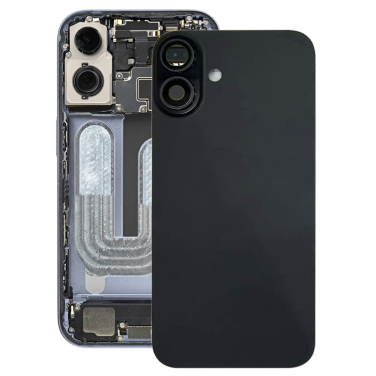 

For iPhone 16 Plus Battery Back Cover with Camera Lens Cover(Black)
