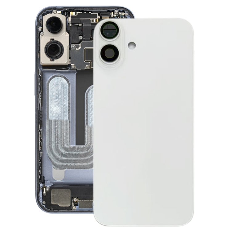 

For iPhone 16 Plus Battery Back Cover with Camera Lens Cover(White)