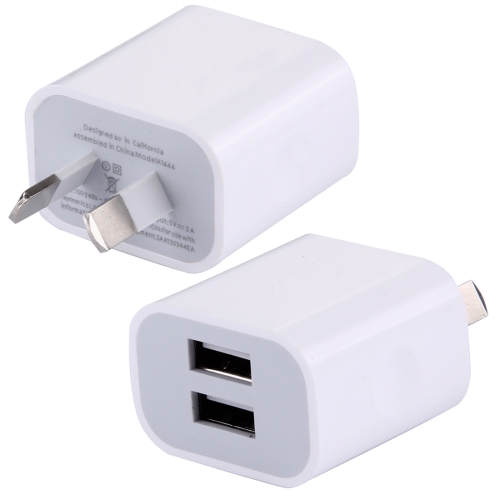 

5V 2A High Compatibility 2 USB Ports Charger, AU Plug(White)