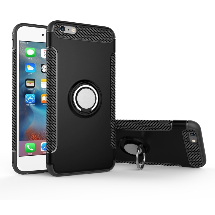 

For iPhone 6 Plus & 6s Plus Magnetic 360 Degree Rotation Ring Armor Protective Case(Black)