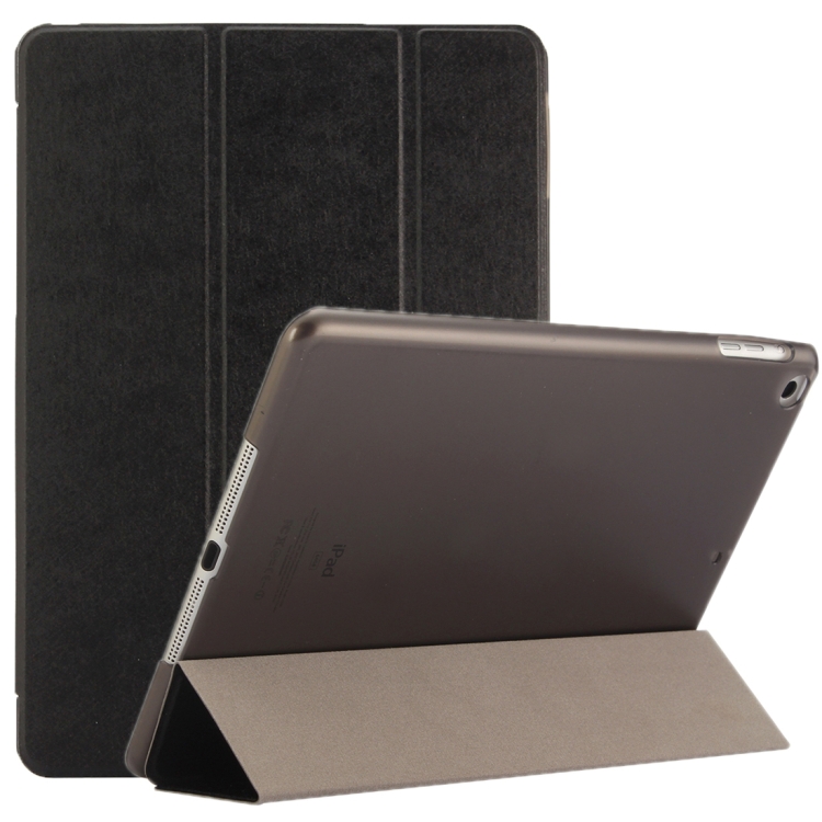 

For iPad 9.7 (2018) & iPad 9.7 inch (2017) & iPad Air Silk Texture Horizontal Flip Leather Case with Three-folding Holder(Black)