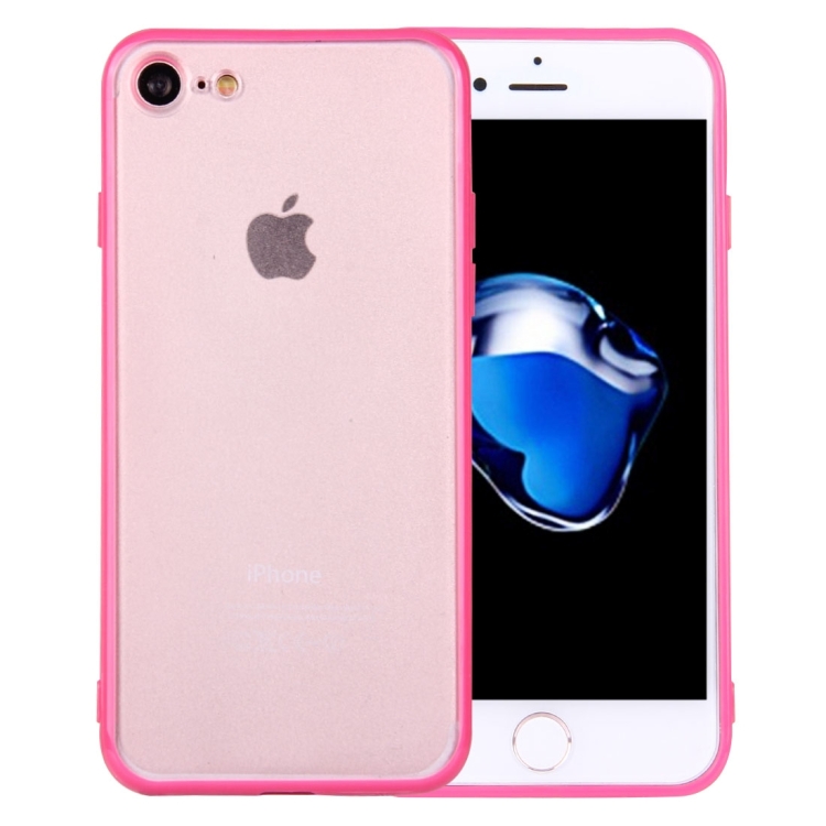 For iPhone 8 & 7 TPU + PC Transparent Protective Case(Magenta)