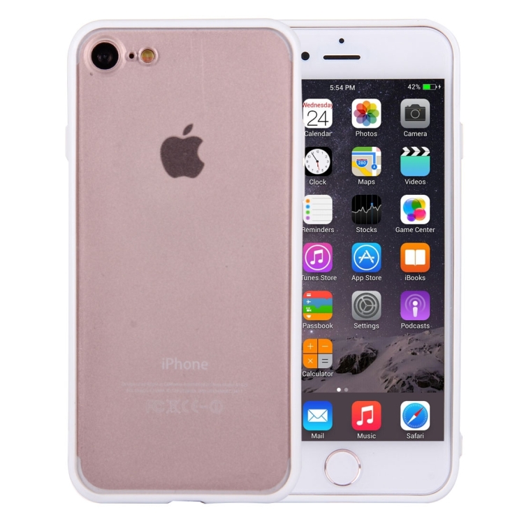 For iPhone 8 & 7 TPU + PC Transparent Protective Case(White)