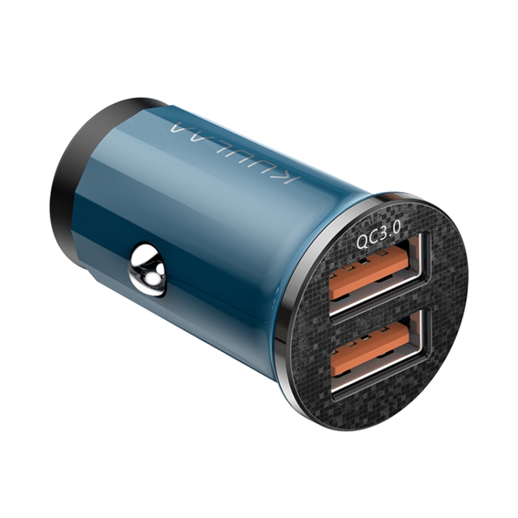 KUULAA KLCD09 36W QC3.0 Mini Dual USB Car Charger(Blue)