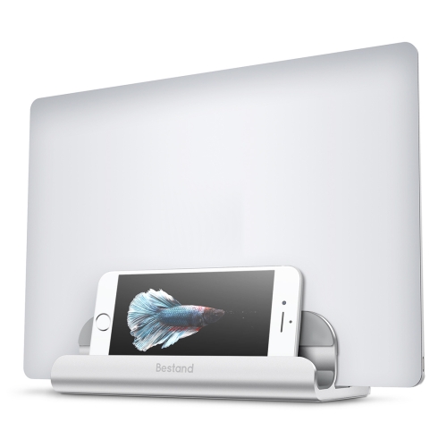 Aluminum Alloy Adjustable Laptop Holder Silver Vertical Base Desktop Cooling Stand for Notebook