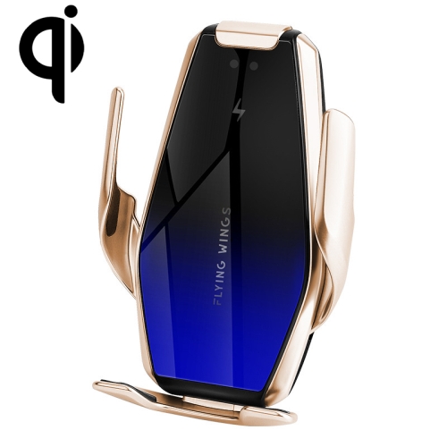 

S7 15W QI 360 Degree Rotatable Infrared Induction Car Air Outlet Wireless Charging Mobile Phone Holder for 4.0-6.5 inch Mobile Phones(Gold)