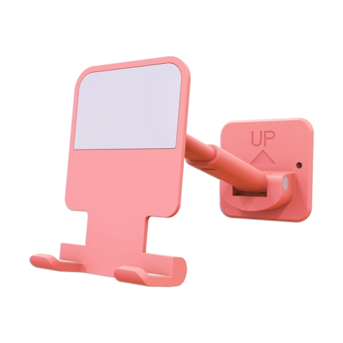 

CCT11 Wall Paste Mobile Phone Bracket Foldable Lift Bathroom Kitchen Wall Bracket (Pink)