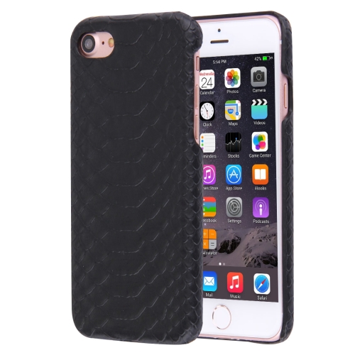 

For iPhone 8 & 7 Snakeskin Texture Paste Skin PC Protective Case(Black)