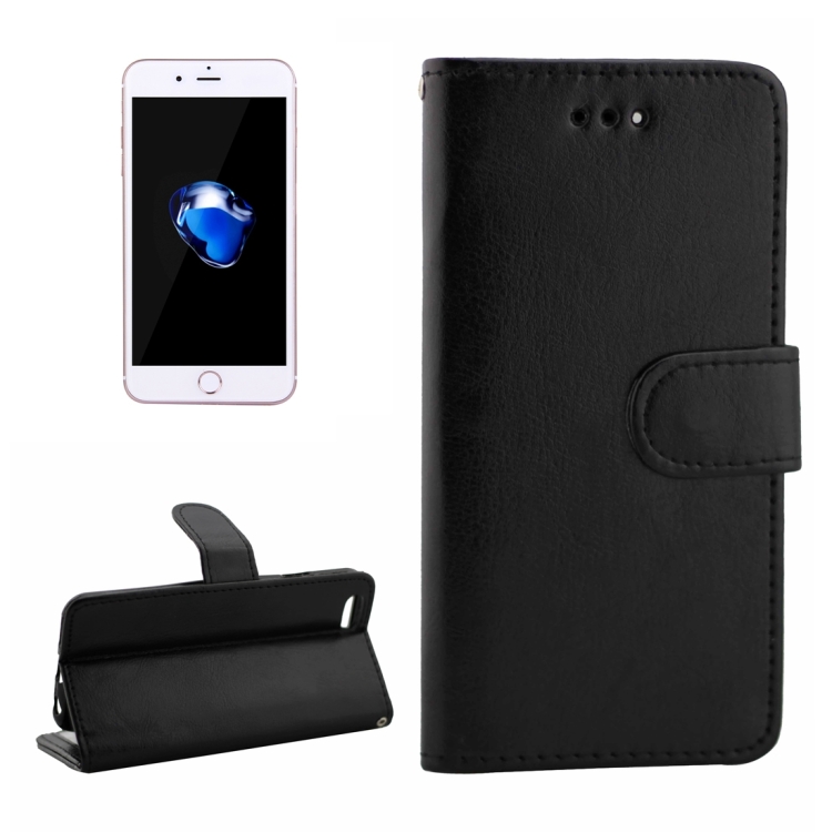 

For iPhone 8 & 7 Crazy Horse Texture Horizontal Flip Leather Case with Holder & Card Slots & Wallet & Photo Frame (Black)