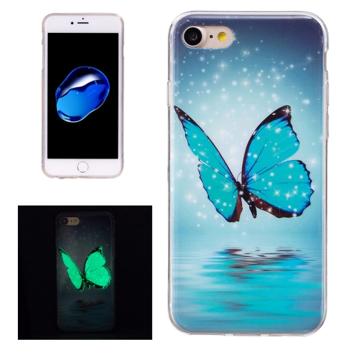 

For iPhone 8 & 7 Noctilucent Butterfly Pattern IMD Workmanship Soft TPU Back Cover Case