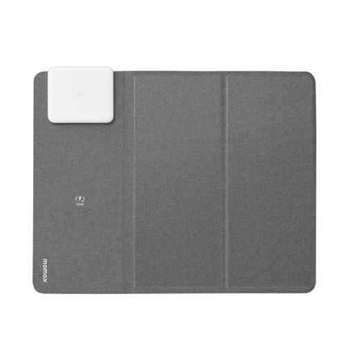 

MOMAX QM3E Q.MOUSE PAD3 15W Wireless Dual Charger Folding Mouse Pad(Dark Gray)