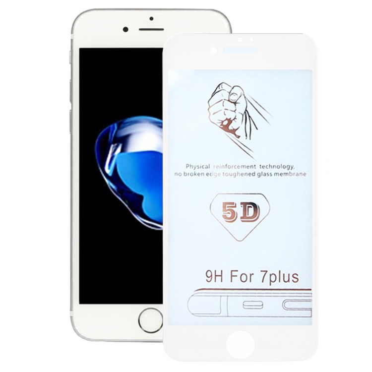 

5D Curved Edge Full Screen Tempered Glass For iPhone 8 / 7(White)