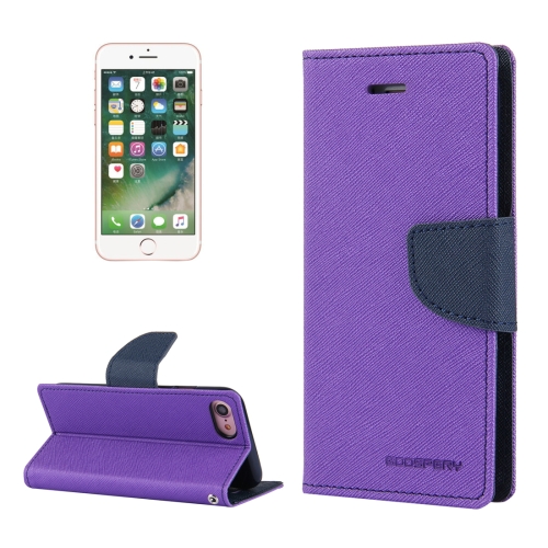 

GOOSPERY FANCY DIARY for iPhone 8 & 7 Cross Texture Horizontal Flip Leather Case with Card Slots & Wallet & Holder(Purple)