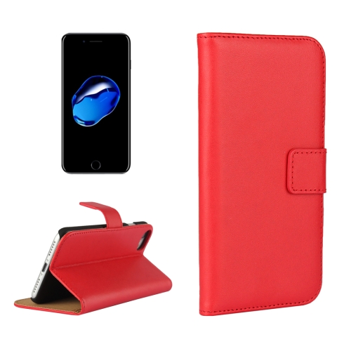 

For iPhone 8 & 7 Genuine Split Horizontal Flip Leather Case with Holder & Card Slots & Wallet(Red)