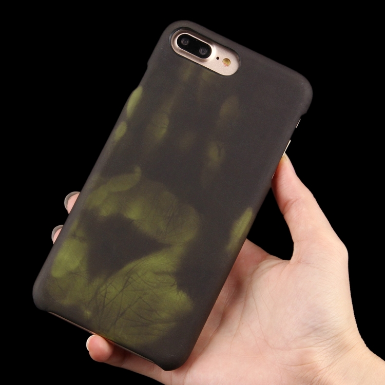 

For iPhone 8 Plus & 7 Plus Heat Sensitive Phone Case Silicone Protective Case Back Cover(Green)