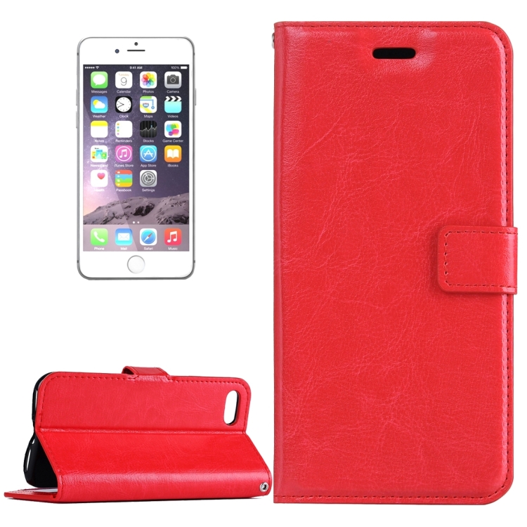 

For iPhone 8 Plus & 7 Plus Crazy Horse Texture Horizontal Flip Leather Case with Magnetic Buckle & Holder & Card Slots & Wallet & Photo Frame(Red)
